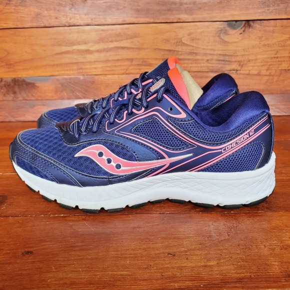 Saucony‎ Grid Cohesion 12 Women 8 Blue Pink Running Shoe S10473-5 Versafoam - Picture 1 of 7